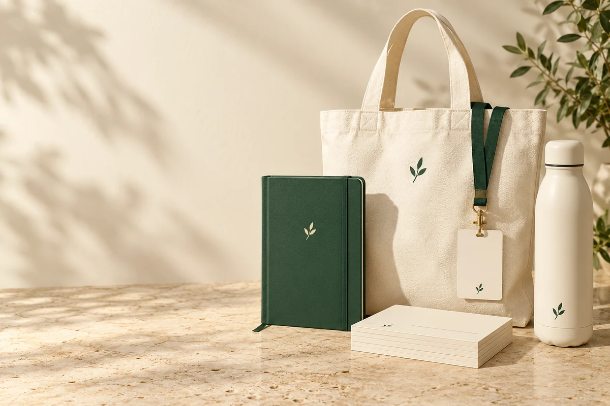 Event & Conference Kits in forest green and cream
