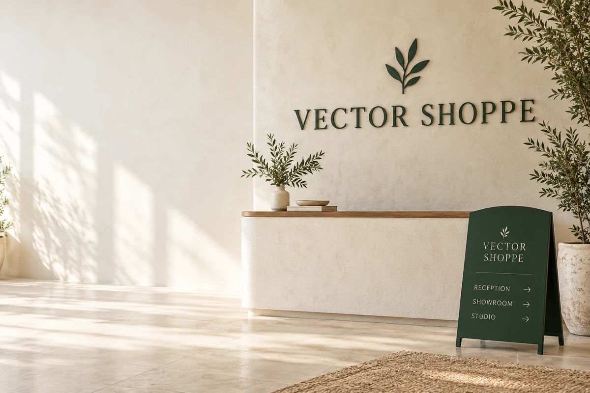 Indoor Signs in forest green and cream