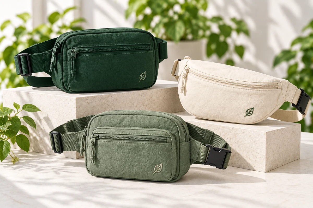 Hip & Fanny Packs in forest green and cream