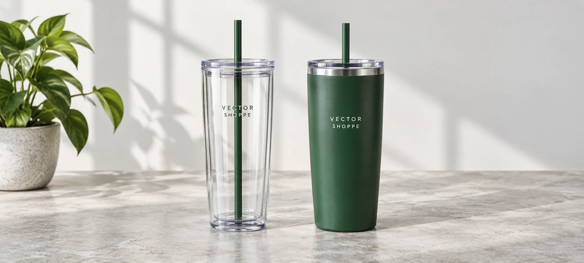 Straw tumblers sourcing examples